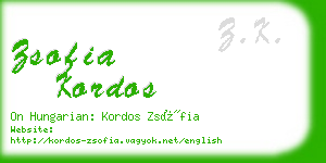 zsofia kordos business card